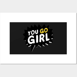 Yo Go Girl Feminist Cute Social Distancing FaceMask for Strong Women Feminism Posters and Art